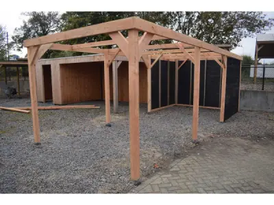 Douglas carport frame met berging 720x510x235 cm – kavel bij XL Auctions