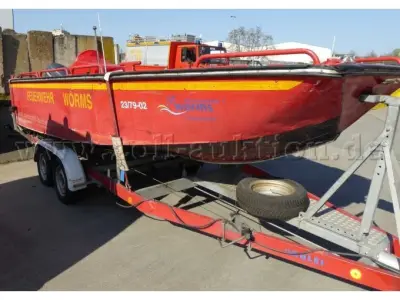 1 Leibing Bootstransporter mit Schottel Hochwasserboot mit Yamaha F60 Motor – kavel bij Zoll-Auktion, Worms