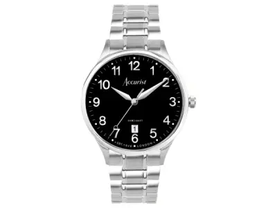 Accurist London Classic Heren Horloge Zilver/Zwart 37mm – kavel bij XL Auctions