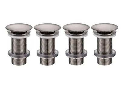 4x Beaux wastafelplug niet afsluitbaar Lilas geborsteld – kavel bij XL Auctions