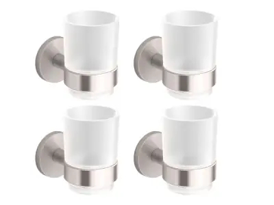 4x Novio glashouder met glas Riga geborsteld – kavel bij XL Auctions