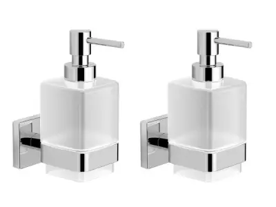 2x Alterna zeepdispenser in houder Siena chroom – kavel bij XL Auctions