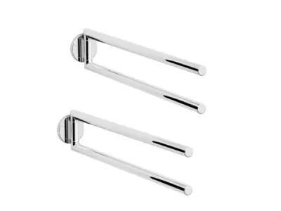 2x Novio handdoekhouder 2-lids 400x60mm Riga geborsteld – kavel bij XL Auctions