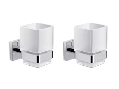 2x Alterna glashouder met glas Siena chroom – kavel bij XL Auctions