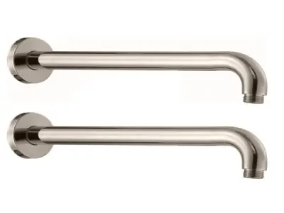 2x Beaux douchearm wand rond 40cm Port mat geborsteld – kavel bij XL Auctions