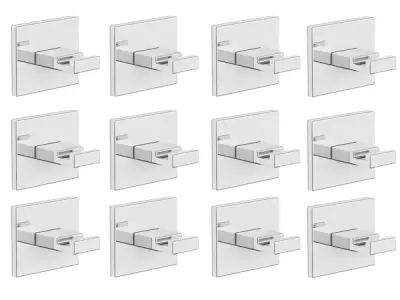 12x Alterna handdoekhaak vierkant schroefloos chroom – kavel bij XL Auctions