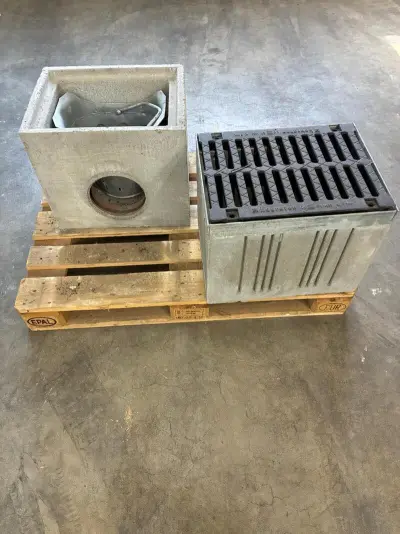 Kolk materiaal glasvezelversterkt beton incl. gietijzer rooster., HAURATON FASERFIX POINT, KS40/40 – kavel bij Onlineveilingmeester, Wijk en Aalburg