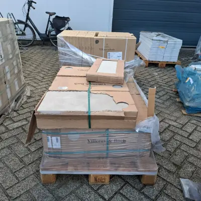 Ca. 27 pak a 6 stuks Vloertegel Villeroy en Boch, Pure Base, sand grey matt – kavel bij Onlineveilingmeester, Ravenstein