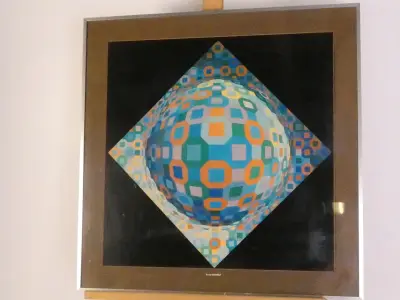 Optische kunst Planetary, Victor Vasarely – kavel bij De Kringwinkel, Heverlee