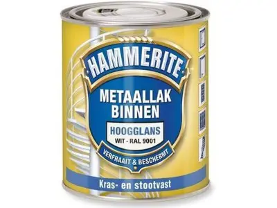 Ca. 10x Metaallak binnen hoogglans Hammerite, creme wit, 500 ml – kavel bij Onlineveilingmeester