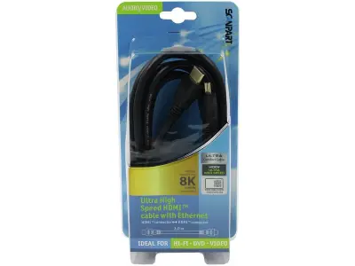 Ca. 13x HDMI kabel 3 meter - 8K@60Hz Scanpart, zwart – kavel bij Onlineveilingmeester