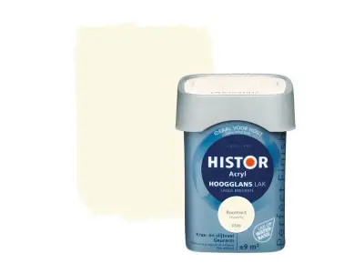 5x Lak hoogglans Histor, perfect finish, roomwit, 750 ml – kavel bij Onlineveilingmeester