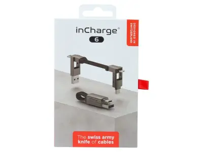 7x Incharge 6 laadkabel Rolling Square, mercury grey – kavel bij Onlineveilingmeester