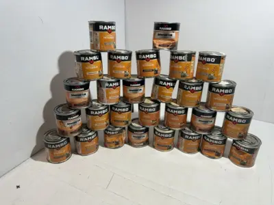 Partij verf en lakken 250ml Rambo – kavel bij Onlineveilingmeester
