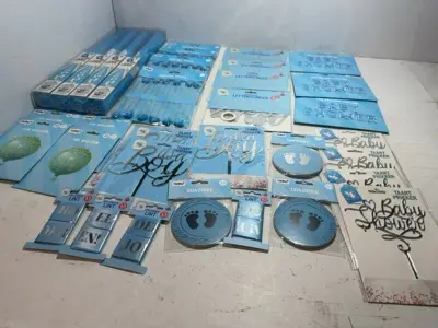 Ca. 33x Babyshower jongen versiering – kavel bij Onlineveilingmeester