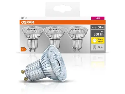 7x LED spot GU10 Osram, warm wit, 4.3w 2700k – kavel bij Onlineveilingmeester