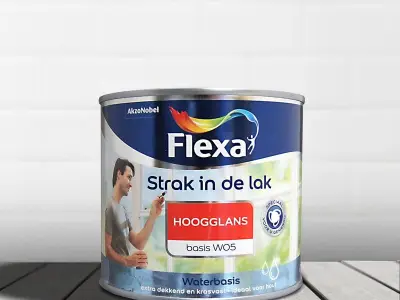3x Hoogglans lak 500 ml Flexa, strak in de lak, basis w05 – kavel bij Onlineveilingmeester