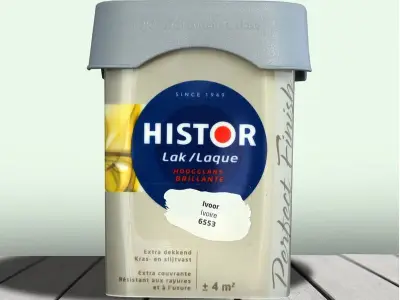 Ca. 10x Lak hoogglans Histor, perfect finish, ivoor, 250 ml – kavel bij Onlineveilingmeester