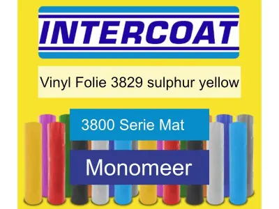 Snijfolie 50m x 61cm Intercoat, 3800 serie mat, 3829 sulphur yellow – kavel bij Onlineveilingmeester