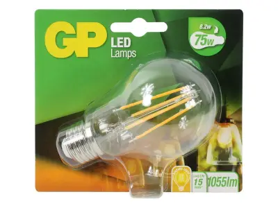 Ca. 12x LED lamp GP Lighting, klassiek fila, 8.2w e27 – kavel bij Onlineveilingmeester