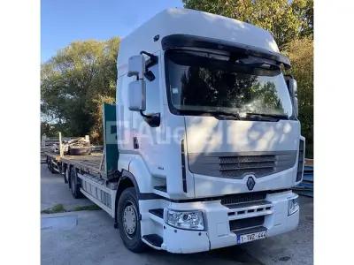 Renault 6x2 Platte Truck + Samro Trailer Platte Laadwagen – kavel bij Auctelia, Hannut