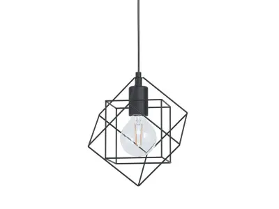 Hanglamp E27 staal 20,5 cm EGLO, straiton, zwart – kavel bij Onlineveilingmeester