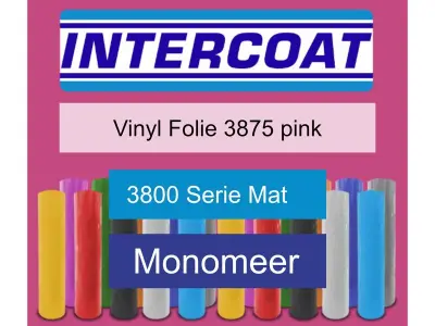 Snijfolie 50m x 61cm Intercoat, 3800 serie mat, 3875 pink – kavel bij Onlineveilingmeester