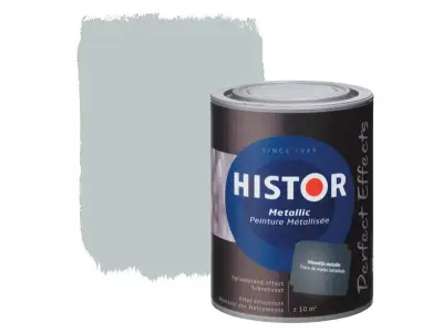 5x Muurverf Histor, perfect effects, vloedlijn metallic, 1 liter – kavel bij Onlineveilingmeester