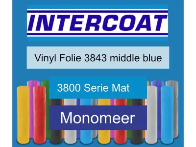 Snijfolie 50m x 61cm Intercoat, 3800 serie mat, 3843 middle blue – kavel bij Onlineveilingmeester
