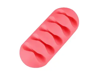 Ca. 600x Kabelclip houder siliconen RECKBA, rood/roze – kavel bij Onlineveilingmeester