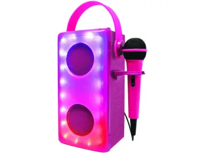 Roze lichtgevende Bluetooth®-luidspreker met microfoon – kavel bij XL Auctions