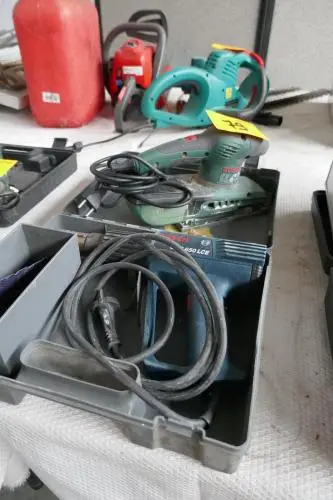 Heteluchtpistool en Elektrische schuurmachine BOSCH – kavel bij Openbare Verkopen, Ooigem