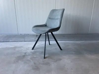 Stoel Abba (set van 4) Stof - Grijs/blauw - Niagara – kavel bij XL Auctions
