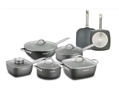 Swiss Pro 12-delige Pannenset Grijs - Aluminium – kavel bij XL Auctions