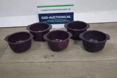 Set van 5 paarse Kommen' – kavel bij GSD Auctions, Zoeterwoude