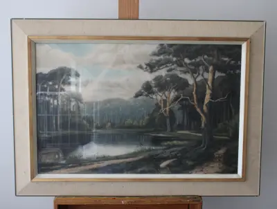 Ingelijste schilderij van Bos-aanzicht' – kavel bij GSD Auctions, Zoeterwoude