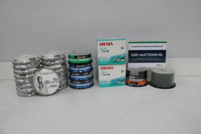 Stapels DVD+R, DVD-R en CD-R - Lege CD's en DVD's – kavel bij GSD Auctions, Zoeterwoude