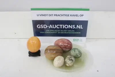 Set van 6 gepolijste stenen eieren – kavel bij GSD Auctions, Zoeterwoude