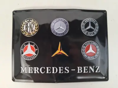 Metalen wandbord: Mercedes – kavel bij De Kringwinkel, Waardamme