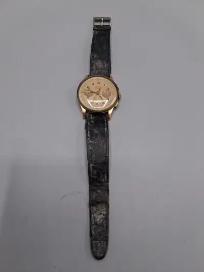 Vintage Zwitserse mechanische chronograaf van het merk Telda – kavel bij De Kringwinkel, Waardamme