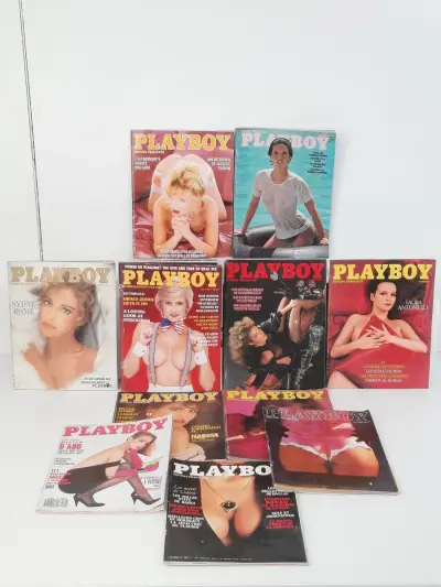 Lot vintage Playboy magazines – Franse edities (jaren '70 en '80) – kavel bij De Kringwinkel, Waardamme