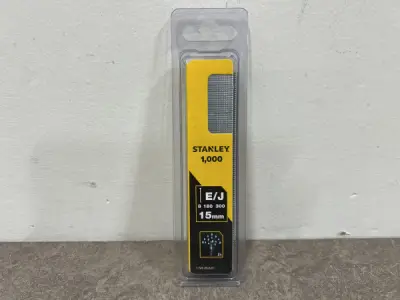 9x Stanley brads 15mm type J 1000-pack – kavel bij XL Auctions