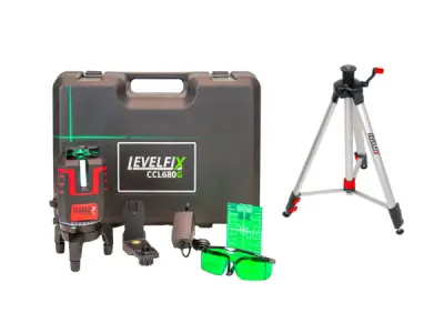 Levelfix kruislijnlaser groen set met statief CCL680G – kavel bij XL Auctions