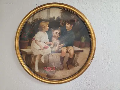 Olieverfschilderij op canvas van H. René, Kinderen met – kavel bij Auctim, Gembloux