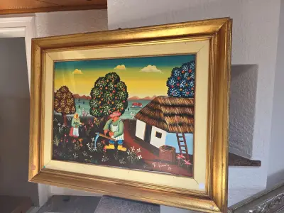 Olieverfschilderij op canvas van R. Varodil, Paar – kavel bij Auctim, Gembloux