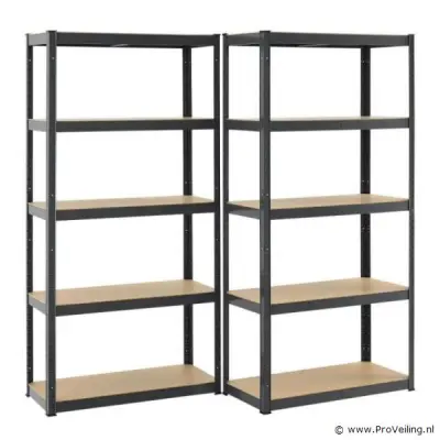 2 Stellingkast / opslagrek Basic 180 x 90 x 40 cm – kavel bij ProVeiling