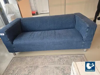 1 x Ikea bank met denim bekleding – kavel bij Plaats Je Bod, Weesp