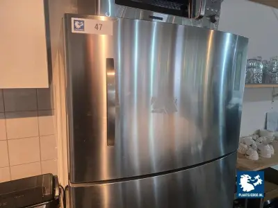 1 x Whirlpool/ Ikea RVS 2-deurs koel-/ vriescombinatie – kavel bij Plaats Je Bod, Weesp