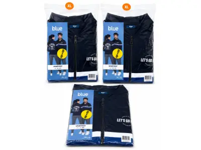 3x Blue sportvesten – 2x maat XL en 1x maat XXL – kavel bij XL Auctions