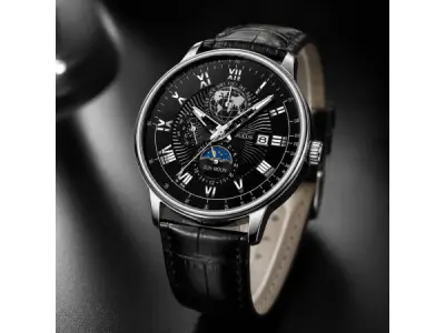 Zwart herenhorloge met luxe band – kavel bij XL Auctions